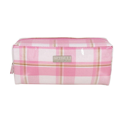 Wicked Sista Modern Check Rectangular Cosmetics Bag Pink 22 X 10 X 7CM