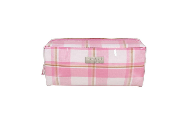 Wicked Sista Modern Check Rectangular Cosmetics Bag Pink 22 X 10 X 7CM