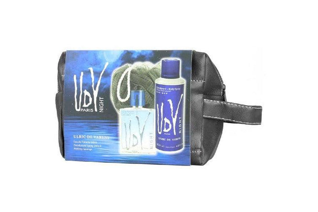 Ulric De Varens Night EDT Deodorant Spray Netting Sponge Wetpack Men Gift Pack 60mL - OhYouLuckyDuck.com.au