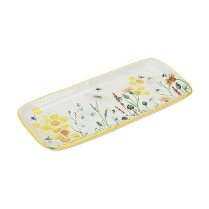 Bee Meadow Ceramic Platter Yellow 36 x 15 cm