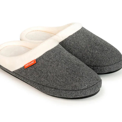 Archline Slip On Slippers Grey Marl Size 40