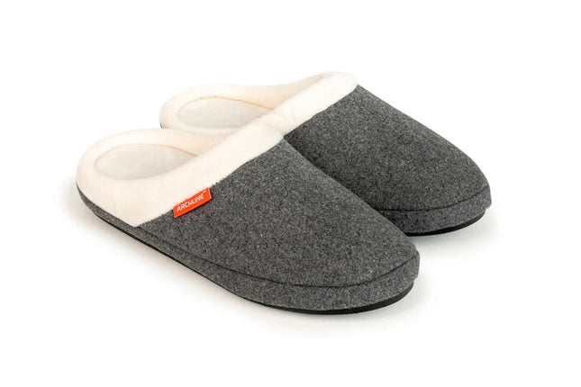 Archline Slip On Slippers Grey Marl Size 40