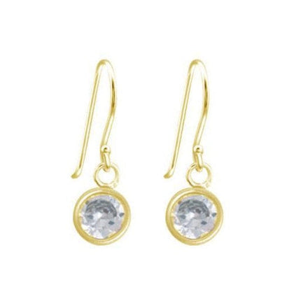 Ross Thai Hanging Gold Plated Earrings with Cubic Zirconia