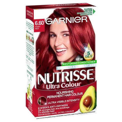 Garnier Nutrisse Hair Colour 6.60 Fiery Red - OhYouLuckyDuck.com.au