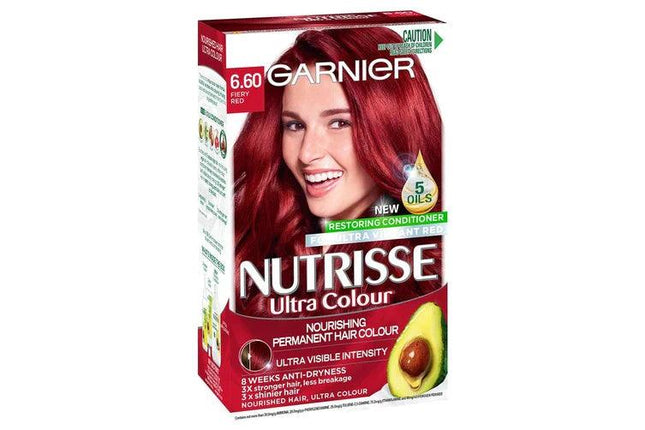 Garnier Nutrisse Hair Colour 6.60 Fiery Red - OhYouLuckyDuck.com.au