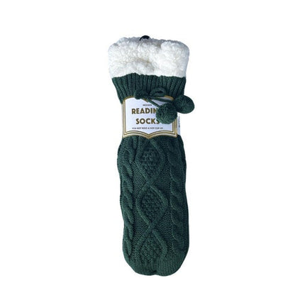 Artico Forest Green Cable Knot Socks Medium