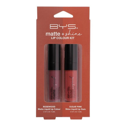 Bys Matte And Shine Lip Kit With Lip Liner Lipstick And Lip Gloss
