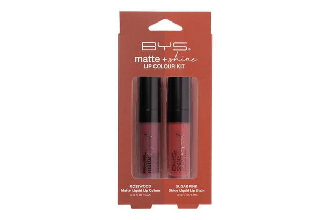 Bys Matte And Shine Lip Kit With Lip Liner Lipstick And Lip Gloss