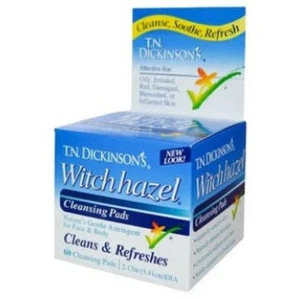T.N. Dickinson's Witch Hazel Cleansing Pads, 60 Pads - OhYouLuckyDuck.com.au