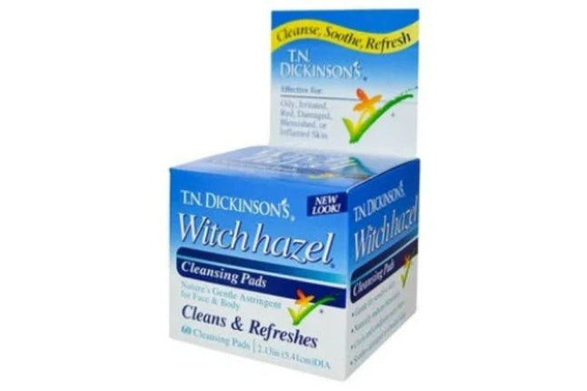 T.N. Dickinson's Witch Hazel Cleansing Pads, 60 Pads - OhYouLuckyDuck.com.au