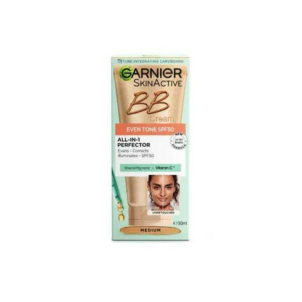 Garnier SkinActive BB Cream All-In-One Perfector Even Tone SPF50 50mL - Medium - OhYouLuckyDuck.com.au