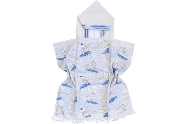 Lvd Kids Microfibre Poncho Towel With Bag Surfers Design 70CM