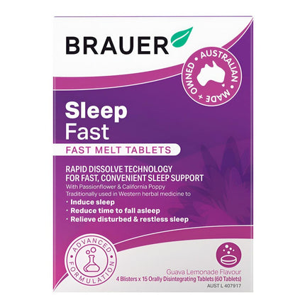 Brauer Sleep Fast Melt 60 Tablets - OhYouLuckyDuck.com.au