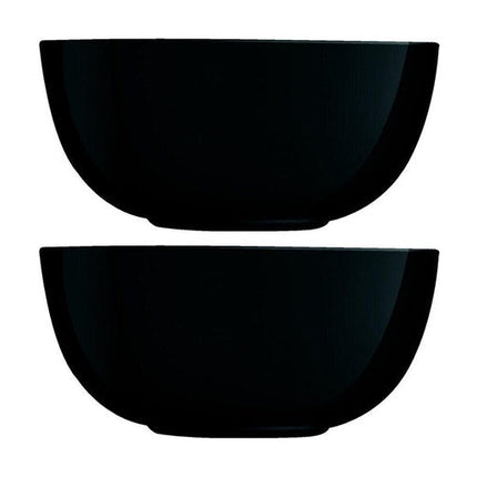 Luminarc Dinnerware Diwali Salad Bowl Black 21x10CM Set of 2