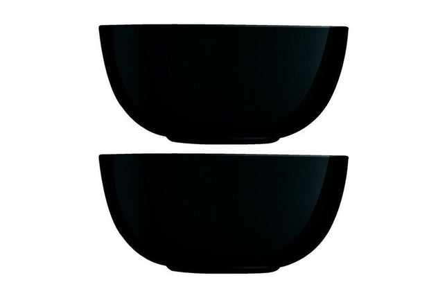 Luminarc Dinnerware Diwali Salad Bowl Black 21x10CM Set of 2
