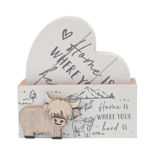 Highland Cow Coasters Set of 4