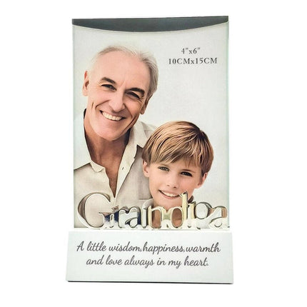 Gibson Gifts Silver Sentiment Grandpa Photo Frame 4 X 6 Inch