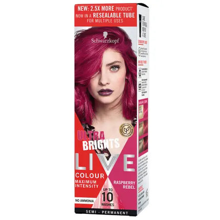 Schwarzkopf LIVE Colour Ultra Brights Raspberry Rebel 75ml - OhYouLuckyDuck.com.au