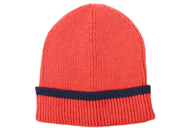 Foote Street Ribbed Beanie For Kids Brick And Navy M/l