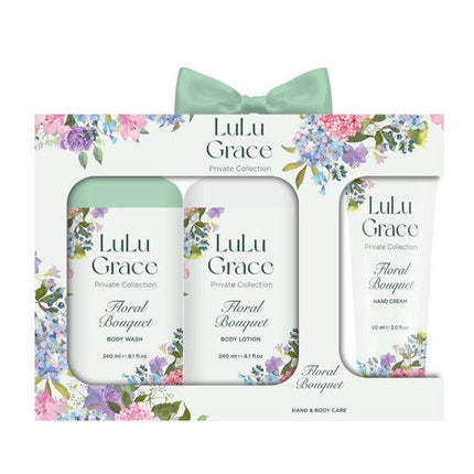 Lulu Grace Floral Bouquet 3 Piece Bath and Body Gift Set 400mL