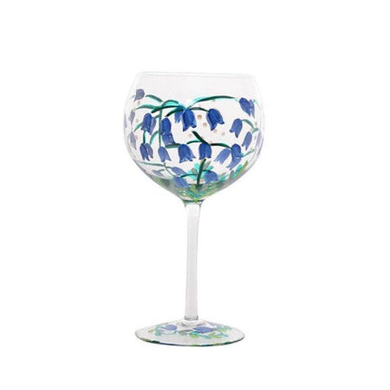 Gibson Gifts Lynsey Johnstone Hand Painted Gin Glass Bluebells