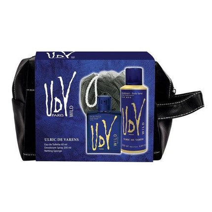 Ulric De Varens Wild EDT Deodorant Spray Netting Sponge Wetpack Men Gift Pack 60mL - OhYouLuckyDuck.com.au