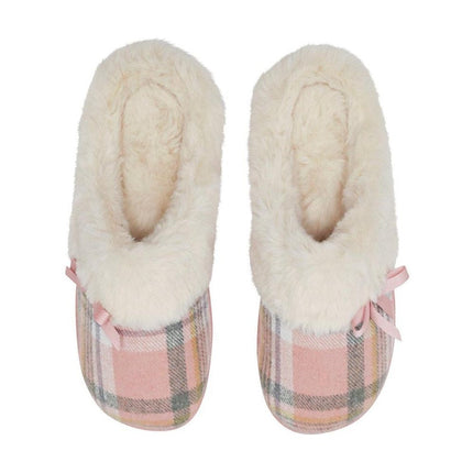 Snuggups Womens Slides Pink Plaid Large Eu 39 to 40