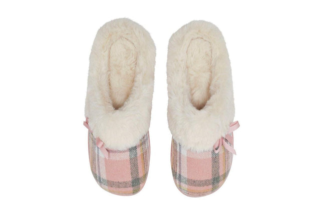 Snuggups Womens Slides Pink Plaid Large Eu 39 to 40