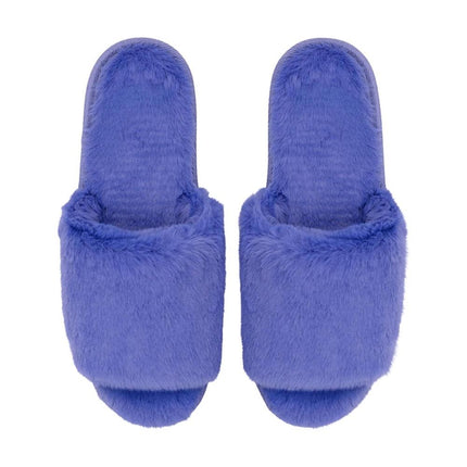 Snuggups Womens Open Toe Plush Slippers Cornflower Blue EU 38 to 39