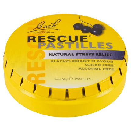 Bach Rescue Remedy Pastilles for Natural Stress Relief Blackcurrant 50g