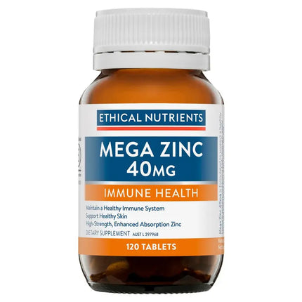 Ethical Nutrients Mega Zinc 40Mg 120 Tablets - OhYouLuckyDuck.com.au