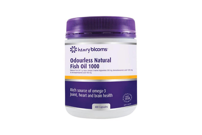 Henry Blooms Omega 3 Odourless Fish Oil 1000MG Caps 400 - OhYouLuckyDuck.com.au