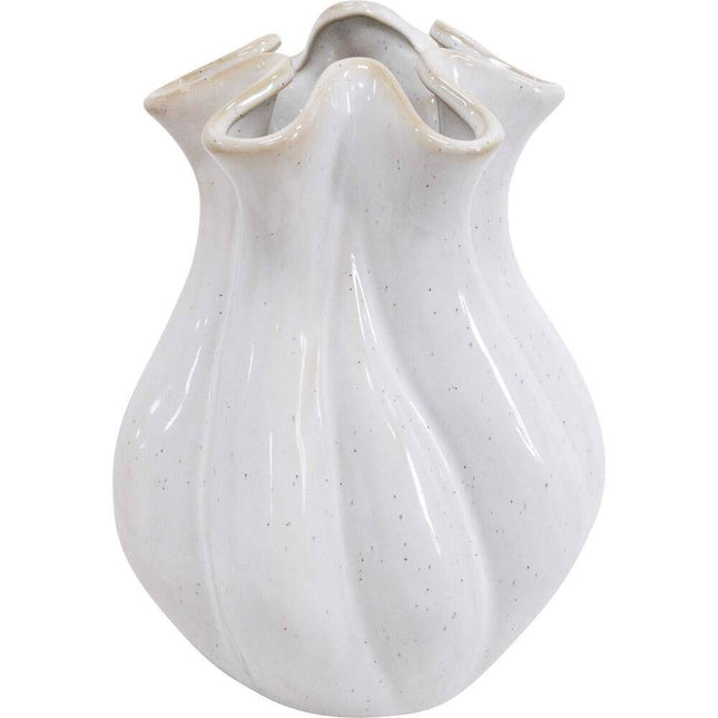 Lavida Elle Stoneware Flower Vase Medium White