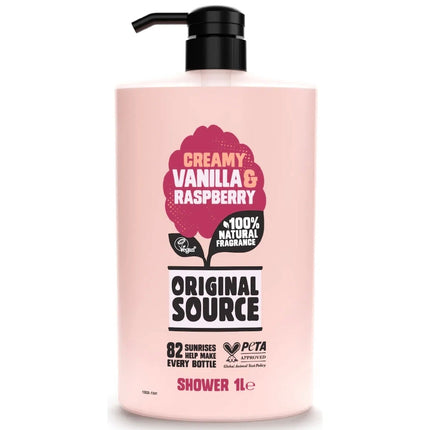 Original Source Creamy Vanilla And Raspberry Shower Gel 1L