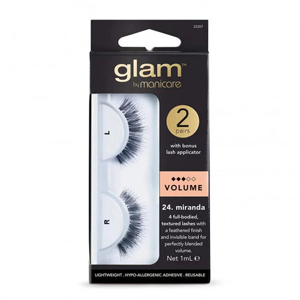 Manicare Glam 24. Miranda Eyelashes 2 Pack With Applicator - OhYouLuckyDuck.com.au