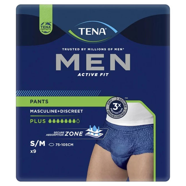 Tena Men Active Fit Pants Plus Medium 9 Pack - OhYouLuckyDuck.com.au