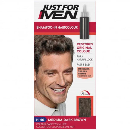 Just For Men Shampoo-In Hair Colour Medium Dark Brown - OhYouLuckyDuck.com.au