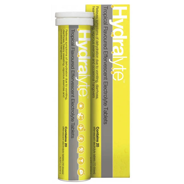 Hydralyte Effervescent Electrolyte Tropical 20 Tablets