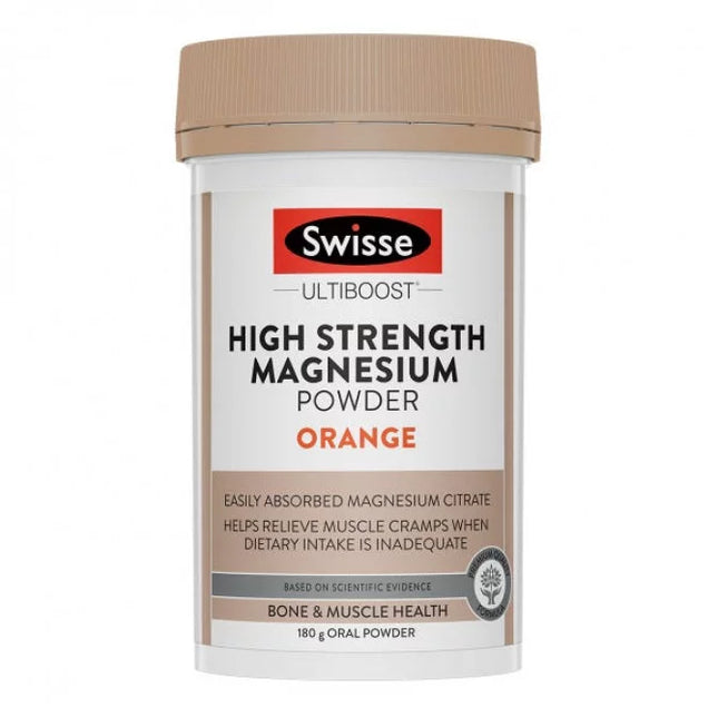 Swisse Ultiboost High Strength Magnesium Powder Orange 180g - OhYouLuckyDuck.com.au