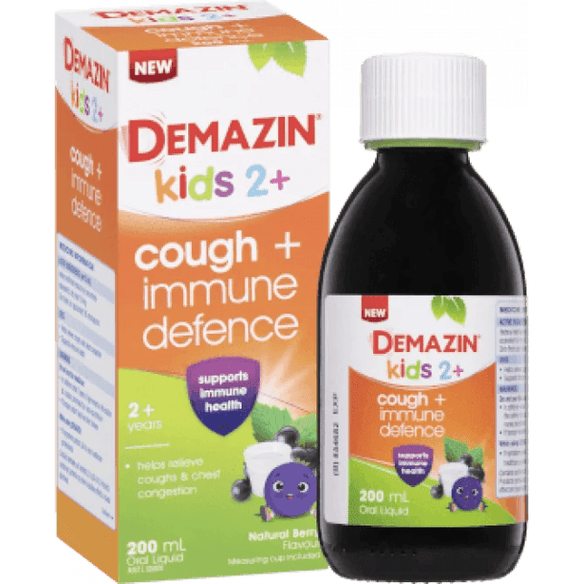 Demazin Kids 2+ Cough + Immune Defence Syrup 200ml - OhYouLuckyDuck.com.au