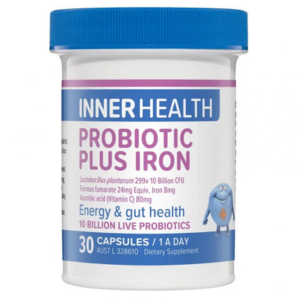 Inner Health Probiotic Plus Iron 30 Capsules - OhYouLuckyDuck.com.au
