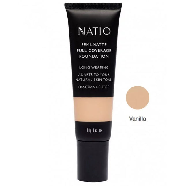 Natio Semi-Matte Full Coverage Foundation Vanilla - OhYouLuckyDuck.com.au