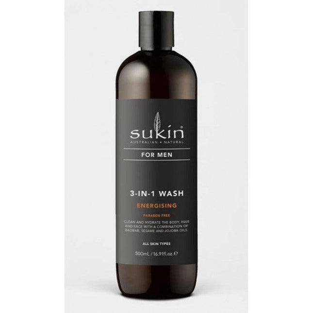 Sukin For Men 3-In-1 Energising Body Wash 500ml
