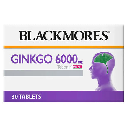 Blackmores Ginkgo 6000mg Tebonin for Memory and Cognitive Function 30 Tablets