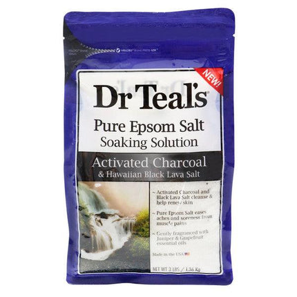 Dr Teal's Pure Epsom Salt Activated Charcoal 1.36Kg - OhYouLuckyDuck.com.au
