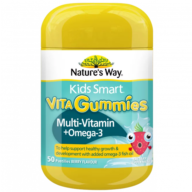 Nature's Way Kids Smart Vita Gummies Multi Vitamin Plus Omega 3 50 Gummies - OhYouLuckyDuck.com.au