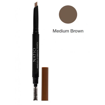 Natio Angled Eyebrow Pencil Medium Brown 0.2g - OhYouLuckyDuck.com.au