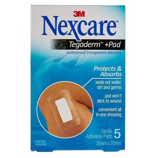 Nexcare Tegaderm Pad 50mm x 70mm 5 Pack - OhYouLuckyDuck.com.au