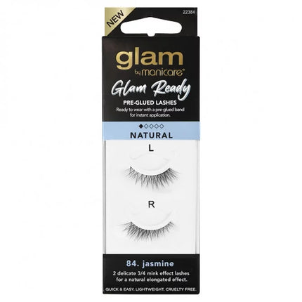 Glam By Manicare 84. Jasmine Glam Ready Pre-Glued Lashes - OhYouLuckyDuck.com.au