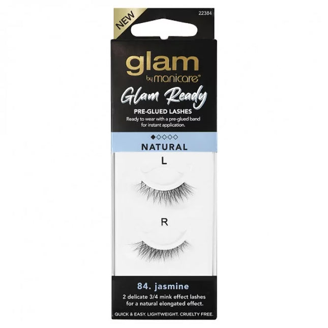 Glam By Manicare 84. Jasmine Glam Ready Pre-Glued Lashes - OhYouLuckyDuck.com.au